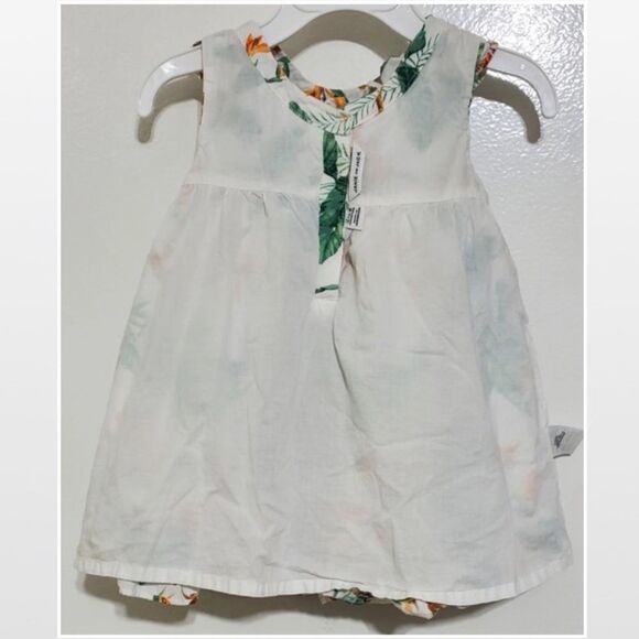 JANIE AND JACK Dress Kids 12-18 Months Tropical White Kid Girl Summer Set - Picture 14 of 16